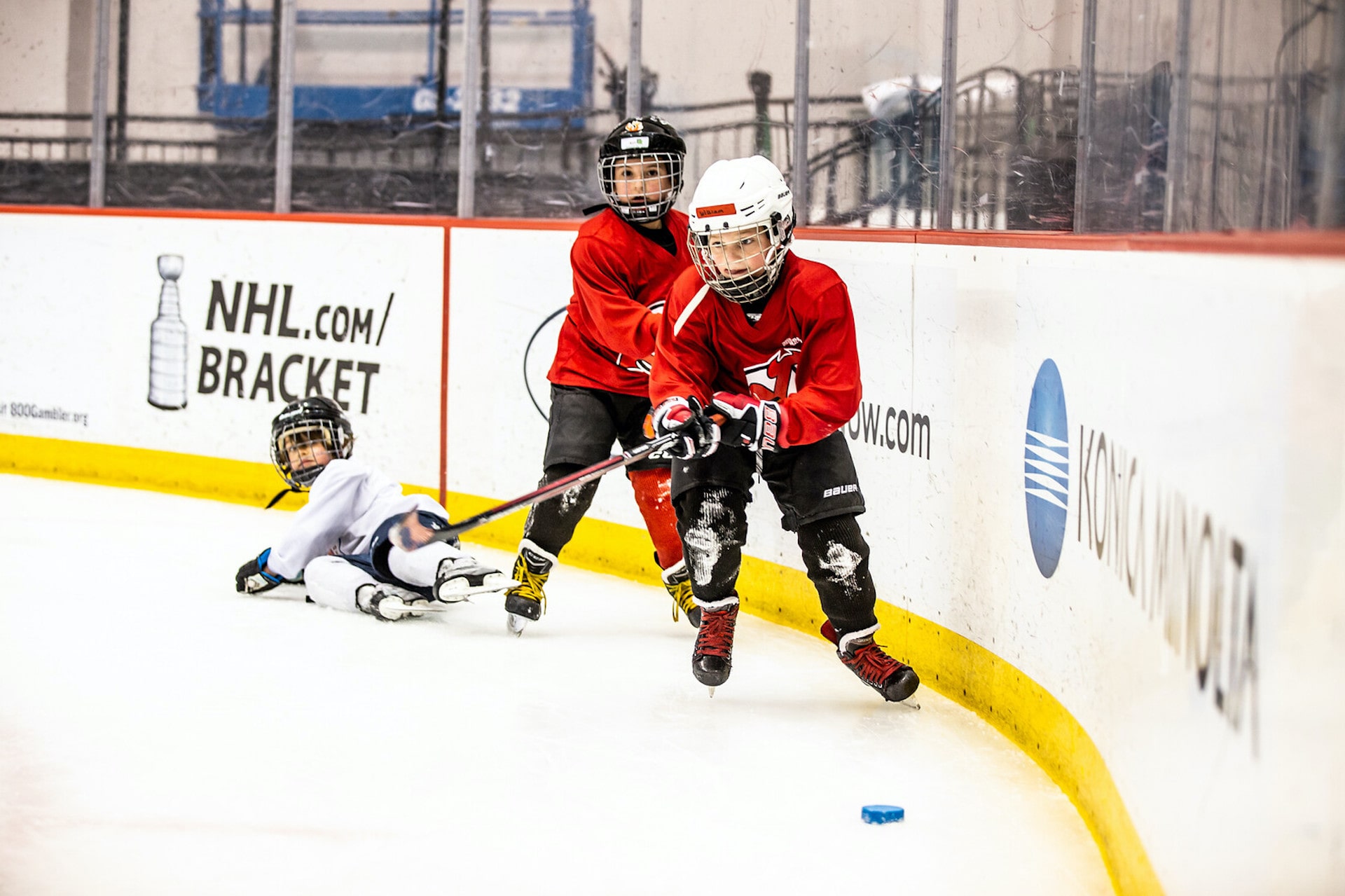 NJ Devils Teaching Kids How To Play At Van Saun Park