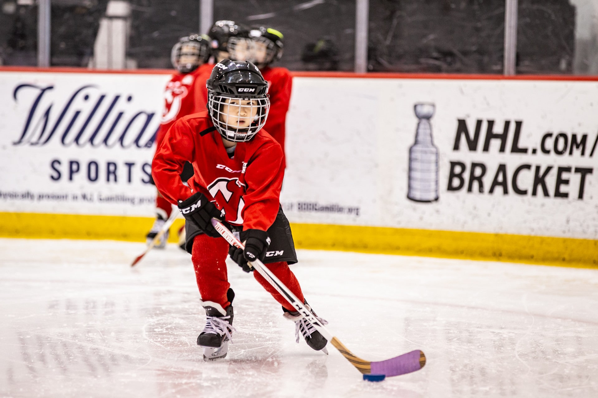 NJ Devils Teaching Kids How To Play At Van Saun Park