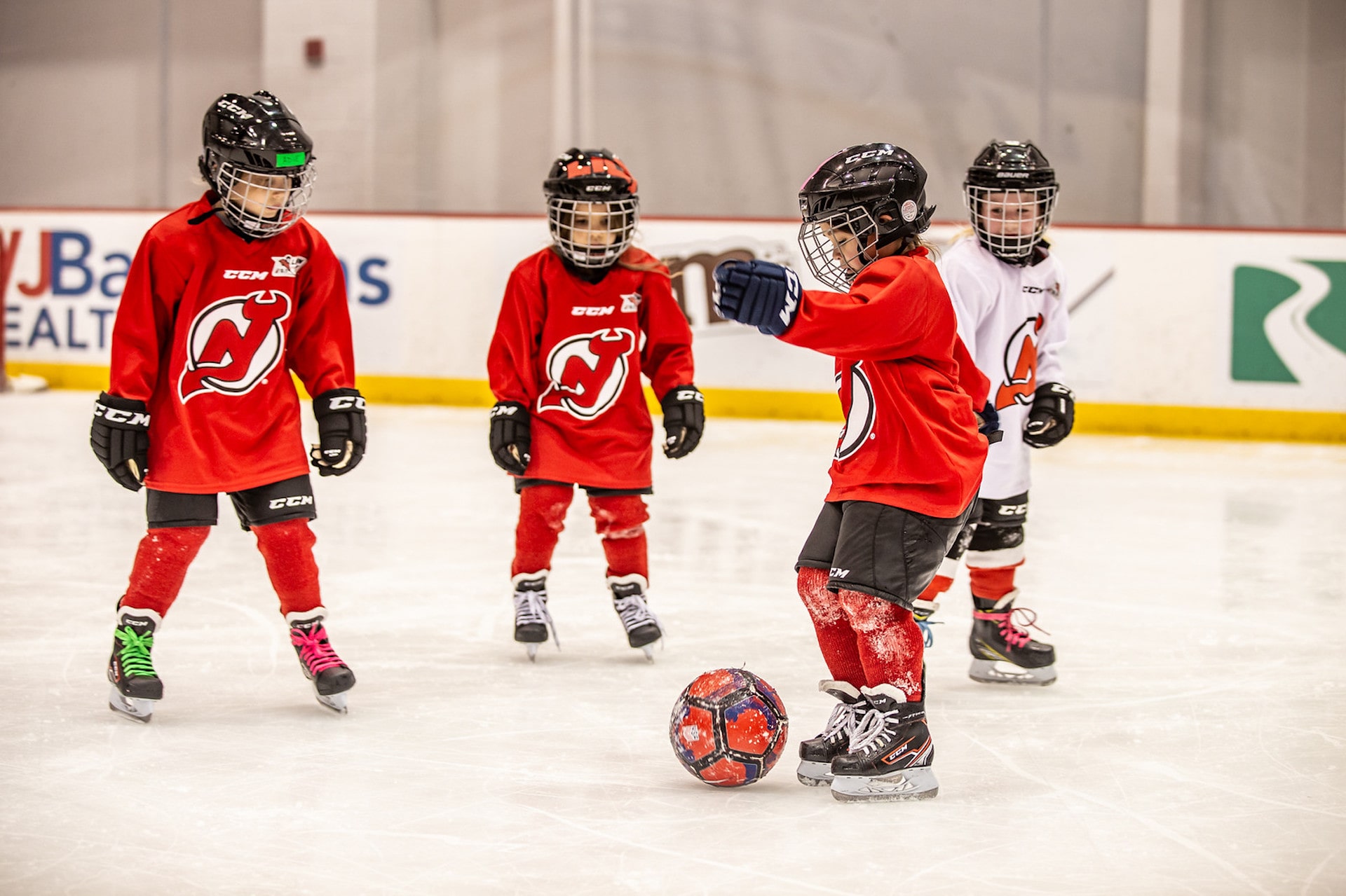 NJ Devils Teaching Kids How To Play At Van Saun Park